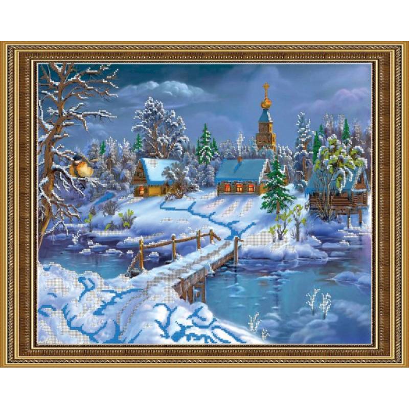 «Светлица» набор для вышивания бисером №111 «Зимняя сказка» бисер Чехия 49,5x39,7см