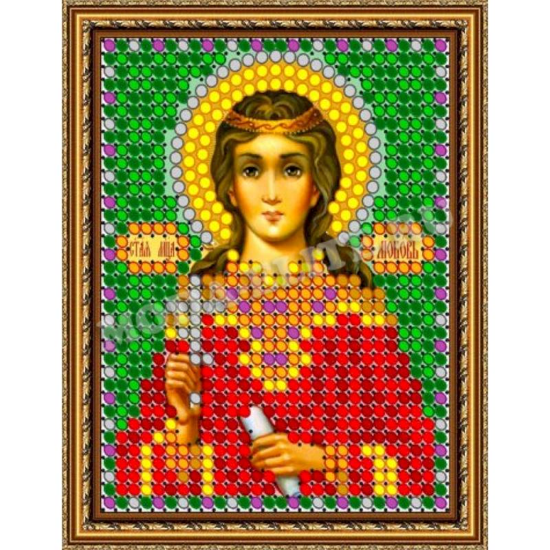 «Светлица» набор для вышивания бисером 8714Л «Св. Мца Любовь» бисер Чехия 6x7,5 см