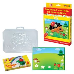 Объемная картина из пластилина 'Ежик'