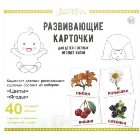 Познавательная литература, книга Развивающие карточки 'Цветы и ягоды' (40 карточек) купить по скидке