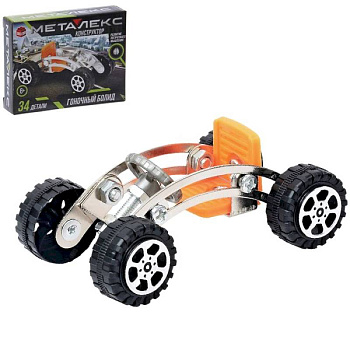 Конструктор металлический «Гоночный автомобиль», 34 детали