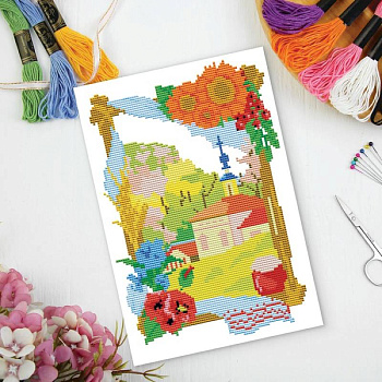 Набор для творчества. Вышивка крестиком «В деревне» 25x35 см. Набор для творчества