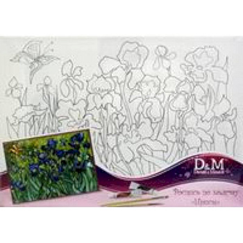 Роспись по холсту 'Ирисы' 25х35 см. (34444)