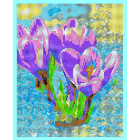 ВЛ-138П 'Крокусы' 24*30см набор для вышивания чешским бисером 'Вышивочка'