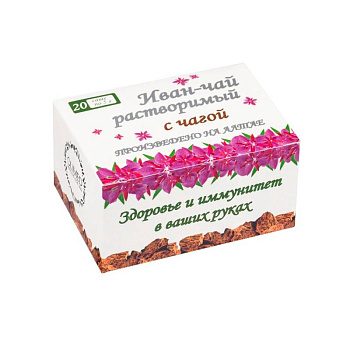Иван-чай растворимый с чагой, 100 г (20х5 г)
