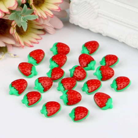 Набор пуговиц пластик 'Клубничка', 20 шт