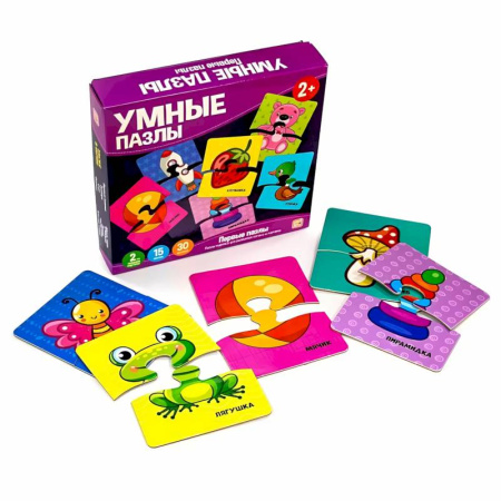 Книжки-мозаики, паззлы, книга Умные пазлы. Первые пазлы. купить по скидке