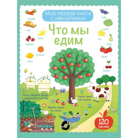 Книжки с наклейками, книга Что мы едим (с наклейками) купить по скидке